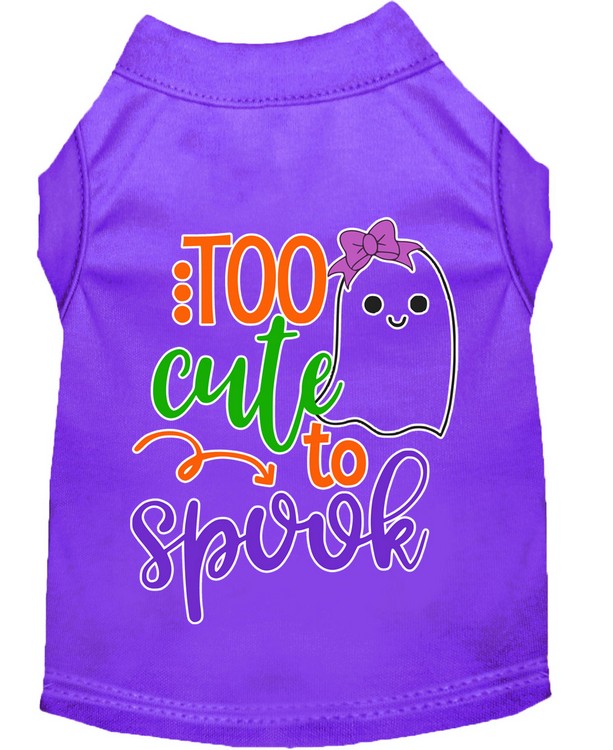 Too Cute to Spook-Girly Ghost Screen Print Dog Shirt Purple XS